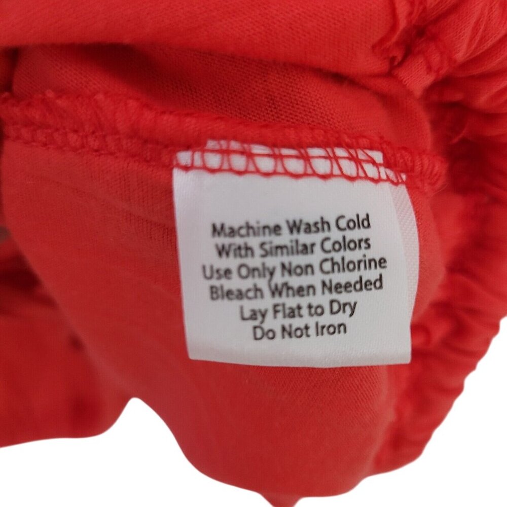 New York Laundry Top Womens Size M Orange Red Crochet Shoulder 3/4 Sleeve - Picture 8 of 9